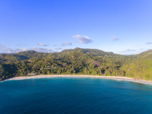 Aerial of Intendance Beach Seychelles